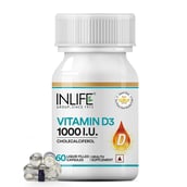 4 - INLIFE Vitamin D3 (1000 IU),  60 capsules  Unflavoured 