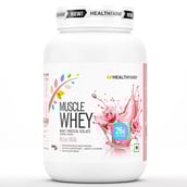 4 - Healthfarm Muscle Whey 2.2lb with Intra BCAA & Creatine Monohydrate Combo, 3 Piece(s)/Pack Rose Milk, Island Fusion (with Free Shaker)