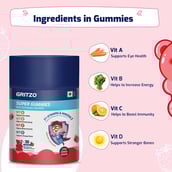 7 - Gritzo Super Gummies Multivitamin for Kids, 30 gummies Natural Strawberry