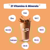 7 - Supermilk Overall Growth for 8-12 Yrs Girls Protein & Nutrition Drink Mix Powder,  400 g  Double Chocolate 