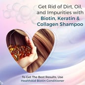 8 - HealthAid Biotin Shampoo with Keratin & Collagen,  200 ml  for Strong Thick & Shiny Hair 