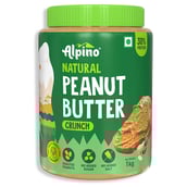 2 - Alpino Natural Peanut Butter Unsweetened (Pack of 2),  1 kg  Crunch 