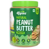 2 - Alpino Natural Peanut Butter Unsweetened (Pack of 2),  1 kg  Smooth 