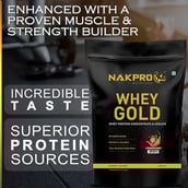 3 - Nakpro Whey Gold Protein Concentrate, 2.2 lb Strawberry
