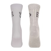 3 - MuscleBlaze Z Crew Socks,  White & Grey  (2 Pack)