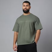 3 - MuscleBlaze Z-Verse Oversized Tshirt,  Military Green  Medium