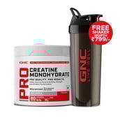 1 - GNC Pro Performance Pure Micronized Creatine Monohydrate,  Unflavoured with Black Plastic Shaker  0.55 lb 