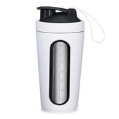 1 - GHC Nutrigize Steel Shaker with Glass Window for Measurement,  White  700 ml 