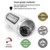 4 - GHC Nutrigize Steel Shaker with Glass Window for Measurement,  White  700 ml 