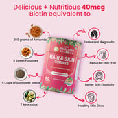 6 - Himalayan Organics Hair & Skin 40mcg Biotin,  60 gummies  Natural Mixed Fruit 