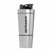 2 - Nutrabay Single Cup Steel Shaker Bottle,  Silver  600 ml 