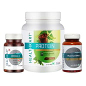 HealthKart Protein with Whey Soy & Casein & Omega 3 & Multivitamin Combo
