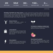 6 - Nutrabay Gold Bulk Up Mass Gainer,  6.6 lb  Strawberry 