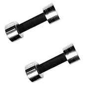 Generic Nickel Electroplated Steel Dumbbells with Foam Handles,  Silver  2 kg 