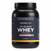 1 - Nutrabay Gold Tri-Blend Whey Protein, 2.2 lb Strawberry Milkshake