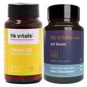HealthKart HK Vitals Vitamin D3 60 tabs and DHT Blocker with Biotin 30 tabs combo