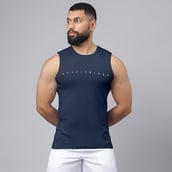 2 - MuscleBlaze Air Tech Compression MuscleTank, Navy Large