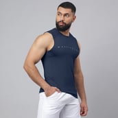 4 - MuscleBlaze Air Tech Compression MuscleTank,  Navy  Small