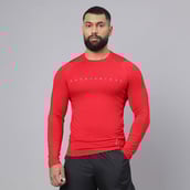 2 - MuscleBlaze Air Tech Compression MuscleTee Full Sleeve,  Red  Medium 
