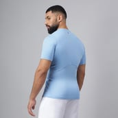 6 - MuscleBlaze Air Tech Compression MuscleTee Half Sleeve,  Dusk Blue  Medium