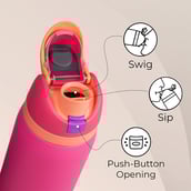 4 - ONE AND ONLY Leak Proof 24 Hour Hot-Cold Stainless Steel Water Bottle,  Pink  1 L 