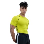 3 - Athflex Men's Half Sleeve Edge Compression T-Shirt,  Small  Neon Yellow 
