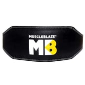 1 - MuscleBlaze Weightlifting Leather Belt, Black 6 Inch Large