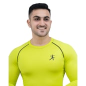 5 - Athflex Men's Full Sleeve Edge Compression T-Shirt,  Medium  Neon Yellow 