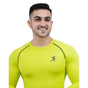 5 - Athflex Men's Full Sleeve Edge Compression T-Shirt, XXL Neon Yellow