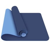 1 - Strauss TPE Eco Friendly Dual Layer Yoga Mat, Blue 6mm