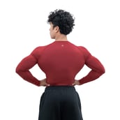 4 - Athflex Men's Full Sleeve Ace Compression T-Shirt,  Small  Maroon 