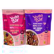 1 - Yogabar Super Muesli Combo Pack,  700 g  (Fruits + Nuts & Seeds) & (Dark Chocolate + Cranberry) 