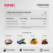 2 - GNC Pro Performance Pure Micronized Creatine Monohydrate,  Unflavoured  0.22 lb 