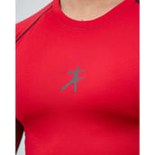 7 - Athflex Men's Muscle Fit Full Sleeve Textured Compression T-Shirt, Small Red