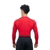 5 - Athflex Men's Muscle Fit Full Sleeve Textured Compression T-Shirt,  Medium  Red 