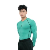3 - Athflex Men's Muscle Fit Full Sleeve Textured Compression T-Shirt, XXL Bayside Green