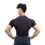 5 - Athflex Men's High-Neck Compression T-Shirt,  XL  Aubergine 