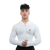 1 - Athflex Men's Performance Assassin Compression Hoodie,  White  XXL 