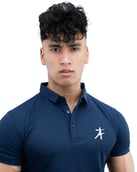 2 - Athflex Men's Regular Fit Half Sleeve Pique Polo T-Shirt, Medium Berry Blue