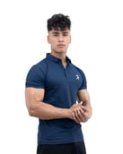 4 - Athflex Men's Regular Fit Half Sleeve Pique Polo T-Shirt, Small Berry Blue