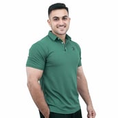 3 - Athflex Men's Regular Fit Half Sleeve Pique Polo T-Shirt,  Small  Persian Green 