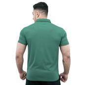 4 - Athflex Men's Regular Fit Half Sleeve Pique Polo T-Shirt,  Small  Persian Green 