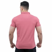4 - Athflex Men's Regular Fit Half Sleeve Pique Polo T-Shirt, Small Salmon Pink