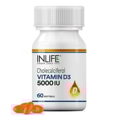 1 - INLIFE Vitamin D3 5000 IU,  60 softgels  Unflavoured 