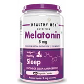 1 - HealthyHey Nutrition Melatonin 5mg,  120 veggie capsule(s)  Unflavoured 
