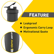 6 - MuscleBlaze Champion Shaker, Black 650 ml