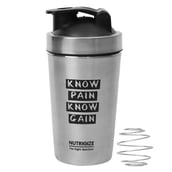 1 - GHC Nutrigize Stainless Steel Shaker Bottle,  Silver/Black  590 ml 