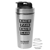 1 - GHC Nutrigize Stainless Steel Shaker Bottle,  Silver/Black  790 ml 