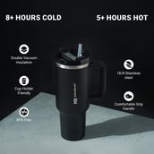 3 - MuscleBlaze Stainless Steel Insulated Tumbler,  Phantom Black  1.2 L