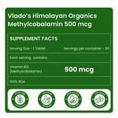 2 - Vlado's Himalayan Organics Methylcobalamin Vitamin B12 500mcg,  90 tablet(s)  Unflavoured 